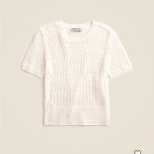 Jcrew cashmere Pointelle Short-Sleeve Sweater t shirt NWT